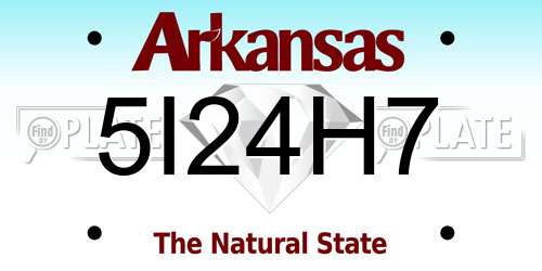 5I24H7 Arkansas License Plate