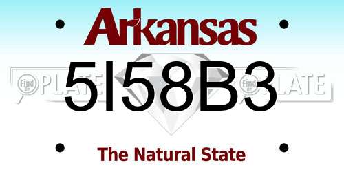 5I58B3 Arkansas License Plate
