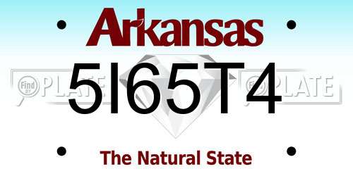 5I65T4 Arkansas License Plate