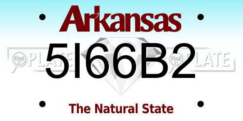5I66B2 Arkansas License Plate