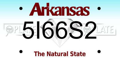 5I66S2 Arkansas License Plate