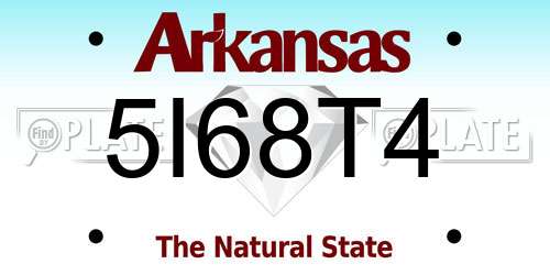 5I68T4 Arkansas License Plate