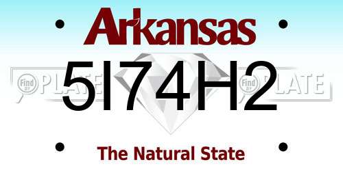 5I74H2 Arkansas License Plate