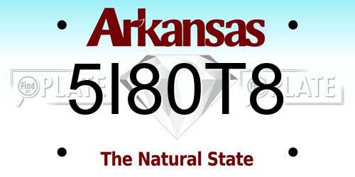 5I80T8 Arkansas License Plate