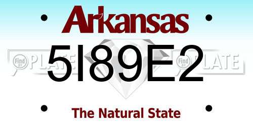 5I89E2 Arkansas License Plate