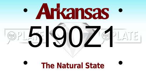 5I90Z1 Arkansas License Plate