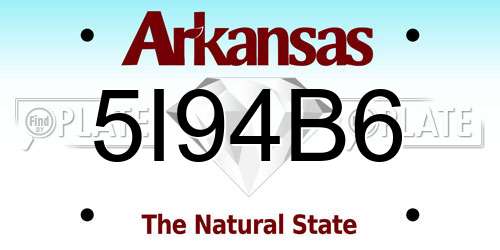 5I94B6 Arkansas License Plate