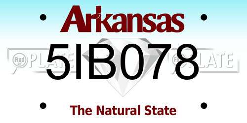 5IB078 Arkansas License Plate