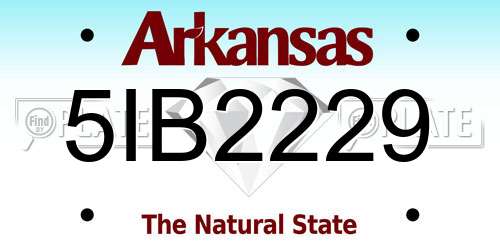 5IB2229 Arkansas License Plate