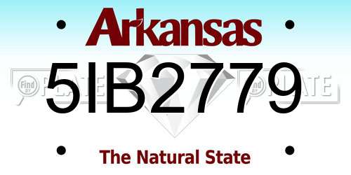 5IB2779 Arkansas License Plate