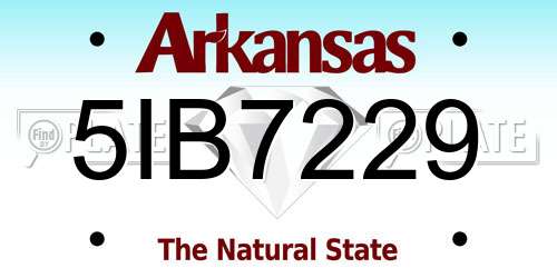 5IB7229 Arkansas License Plate