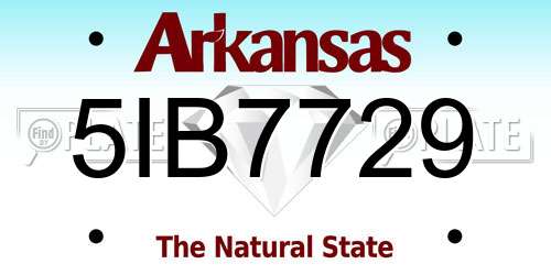 5IB7729 Arkansas License Plate