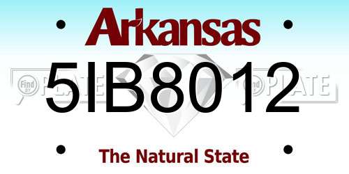 5IB8012 Arkansas License Plate
