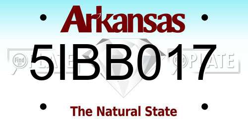 5IBB017 Arkansas License Plate