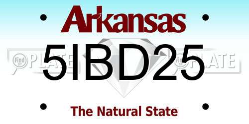 5IBD25 Arkansas License Plate