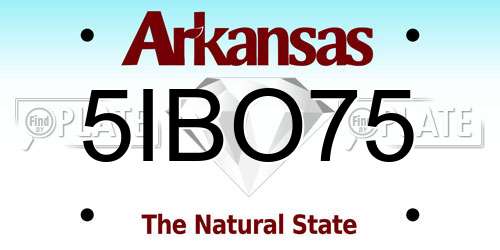 5IBO75 Arkansas License Plate