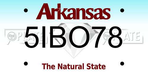 5IBO78 Arkansas License Plate
