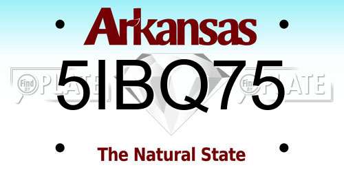 5IBQ75 Arkansas License Plate