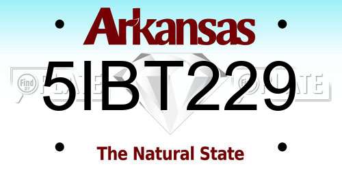 5IBT229 Arkansas License Plate