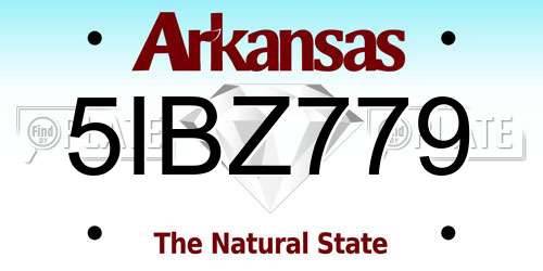 5IBZ779 Arkansas License Plate