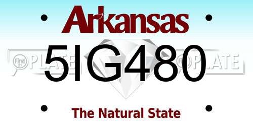 5IG480 Arkansas License Plate