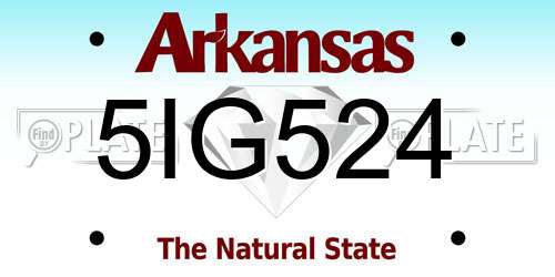 5IG524 Arkansas License Plate