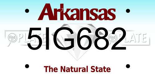 5IG682 Arkansas License Plate