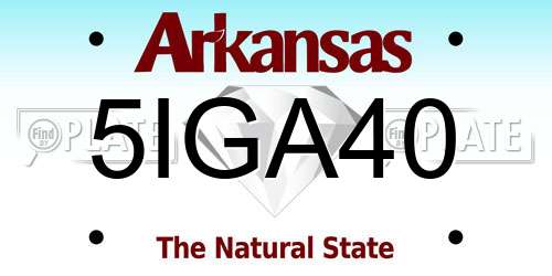 5IGA40 Arkansas License Plate