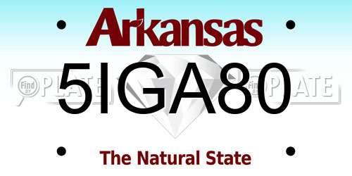 5IGA80 Arkansas License Plate