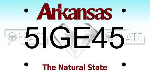 5IGE45 Arkansas License Plate