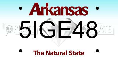 5IGE48 Arkansas License Plate