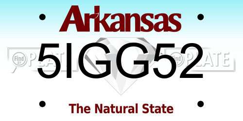 5IGG52 Arkansas License Plate