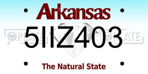 5IIZ403 Arkansas License Plate