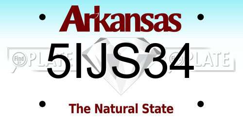 5IJS34 Arkansas License Plate
