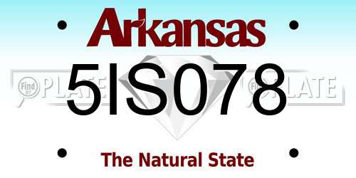 5IS078 Arkansas License Plate