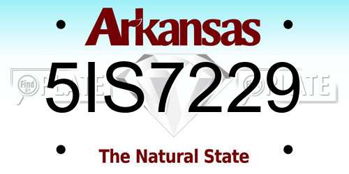 5IS7229 Arkansas License Plate