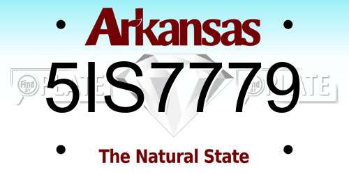 5IS7779 Arkansas License Plate