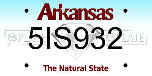 5IS932 Arkansas License Plate