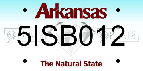 5ISB012 Arkansas License Plate