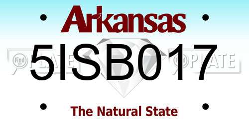 5ISB017 Arkansas License Plate