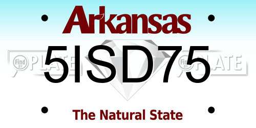 5ISD75 Arkansas License Plate