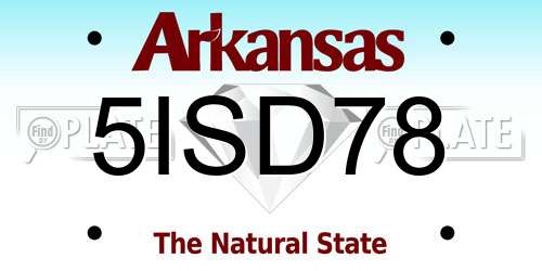5ISD78 Arkansas License Plate