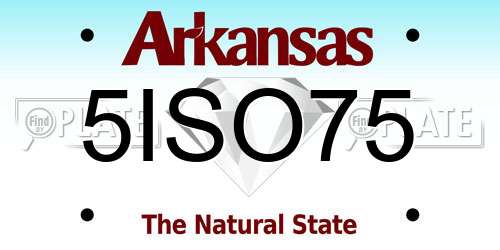 5ISO75 Arkansas License Plate