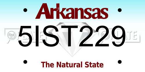 5IST229 Arkansas License Plate