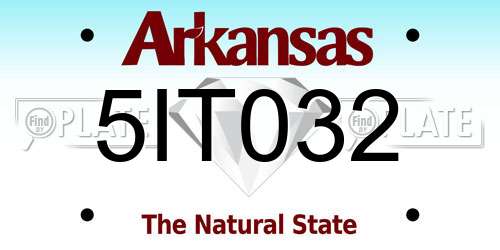 5IT032 Arkansas License Plate