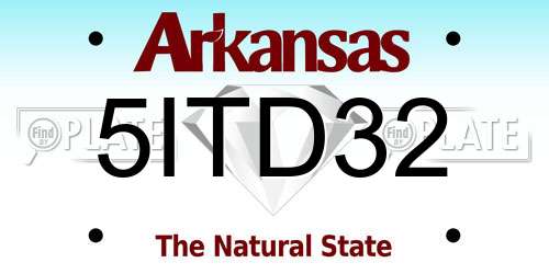 5ITD32 Arkansas License Plate