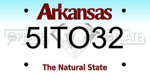 5ITO32 Arkansas License Plate