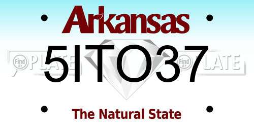 5ITO37 Arkansas License Plate