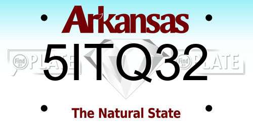 5ITQ32 Arkansas License Plate