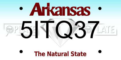 5ITQ37 Arkansas License Plate